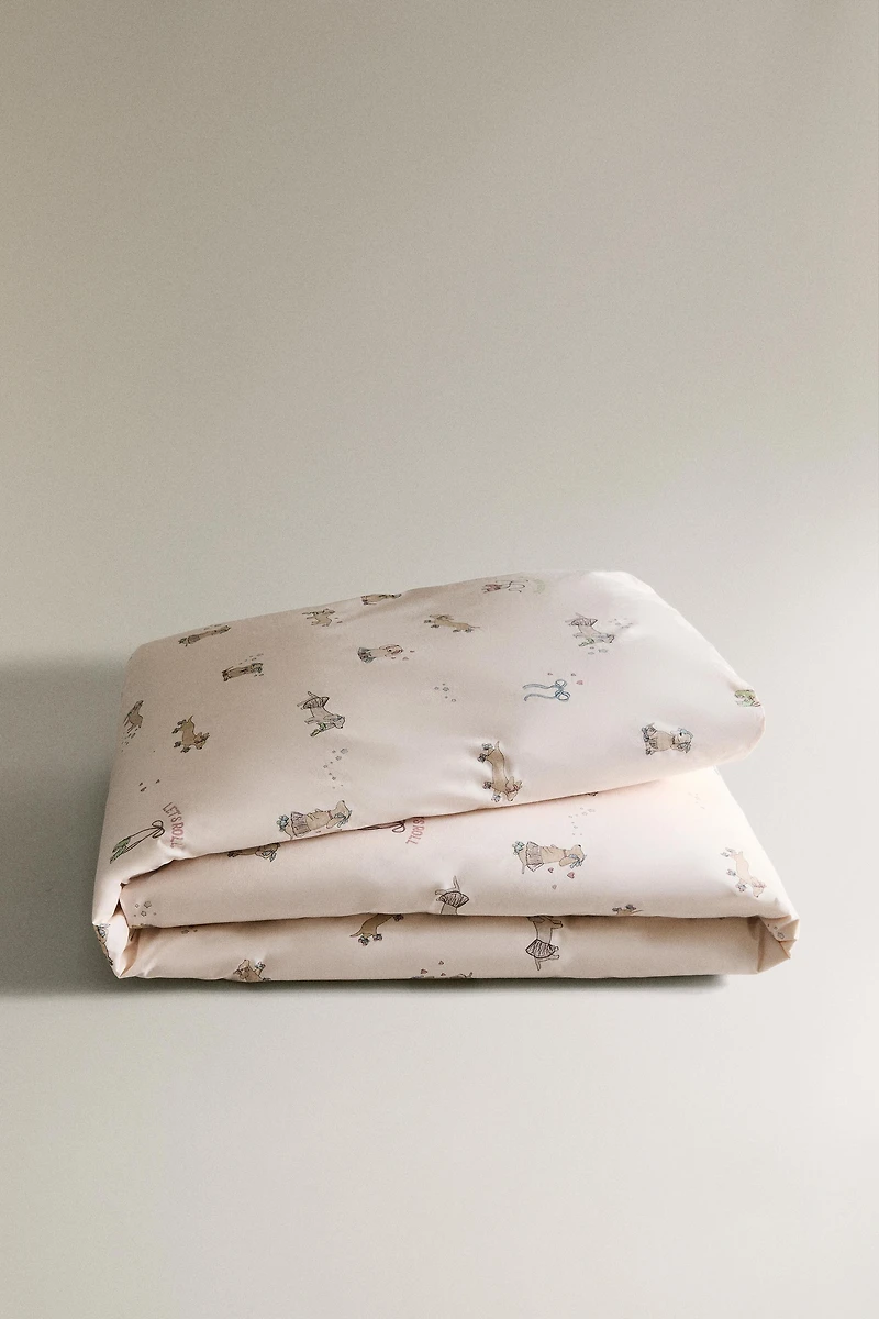 HOUSSE DE COUETTE ENFANT CHIEN PATINEUR