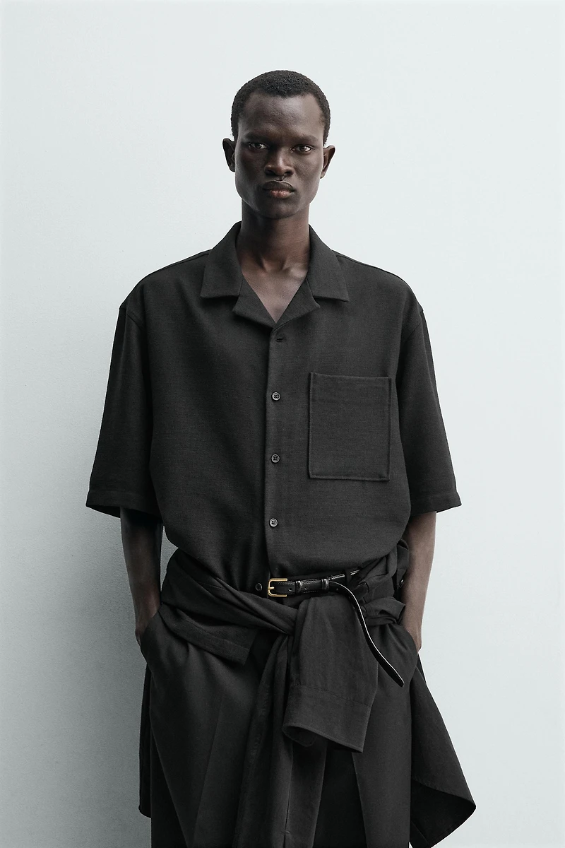 BOXY FIT TEXTURED SHIRT