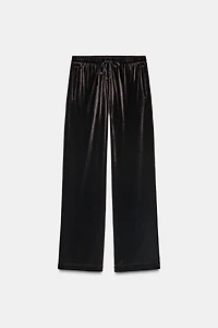 WIDE LEG VELVET PANTS