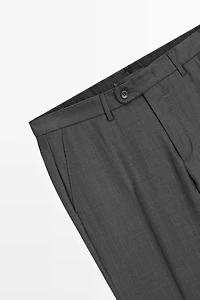 100% wool striped suit trousers