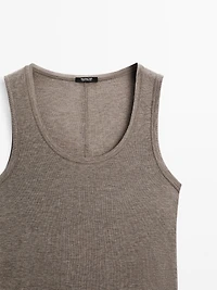 Round neck top with seam details