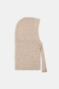 RIBBED KNIT HOOD