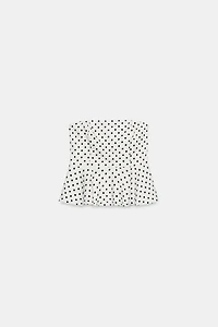 POLKA DOT STRAPLESS PEPLUM TOP