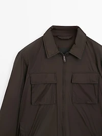 Water-repellent ultra lightweight down blend jacket