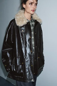 FAUX FUR COLLAR JACKET ZW COLLECTION