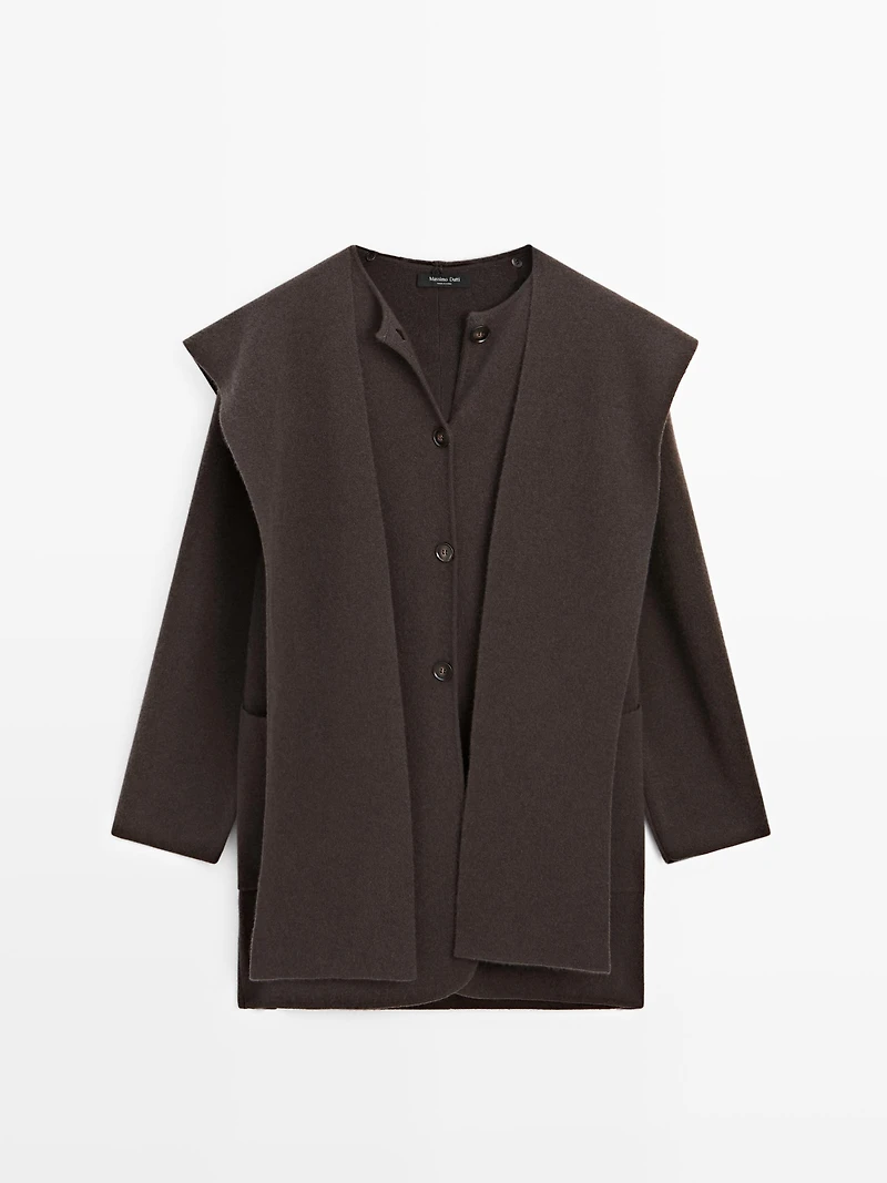 Veste longue à capuche écharpe