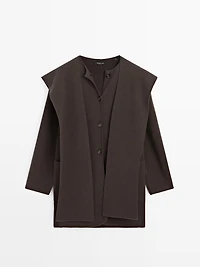 Veste longue à capuche écharpe