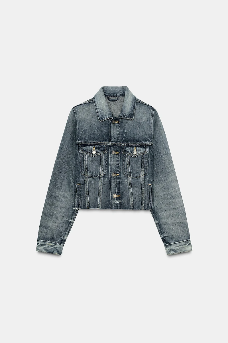 ZW COLLECTION CROPPED DENIM JACKET