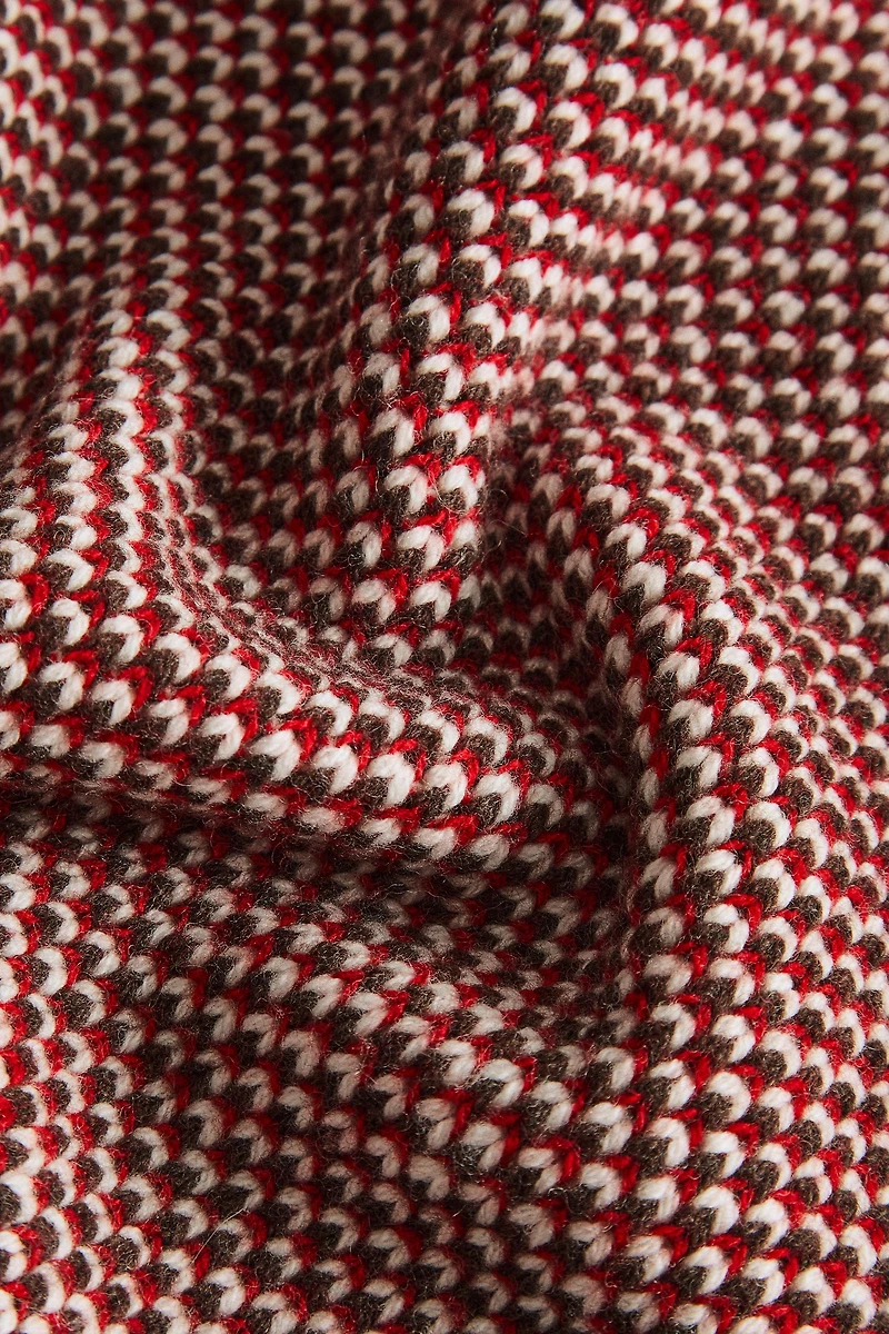 COUVERTURE TRICOT JACQUARD NOËL