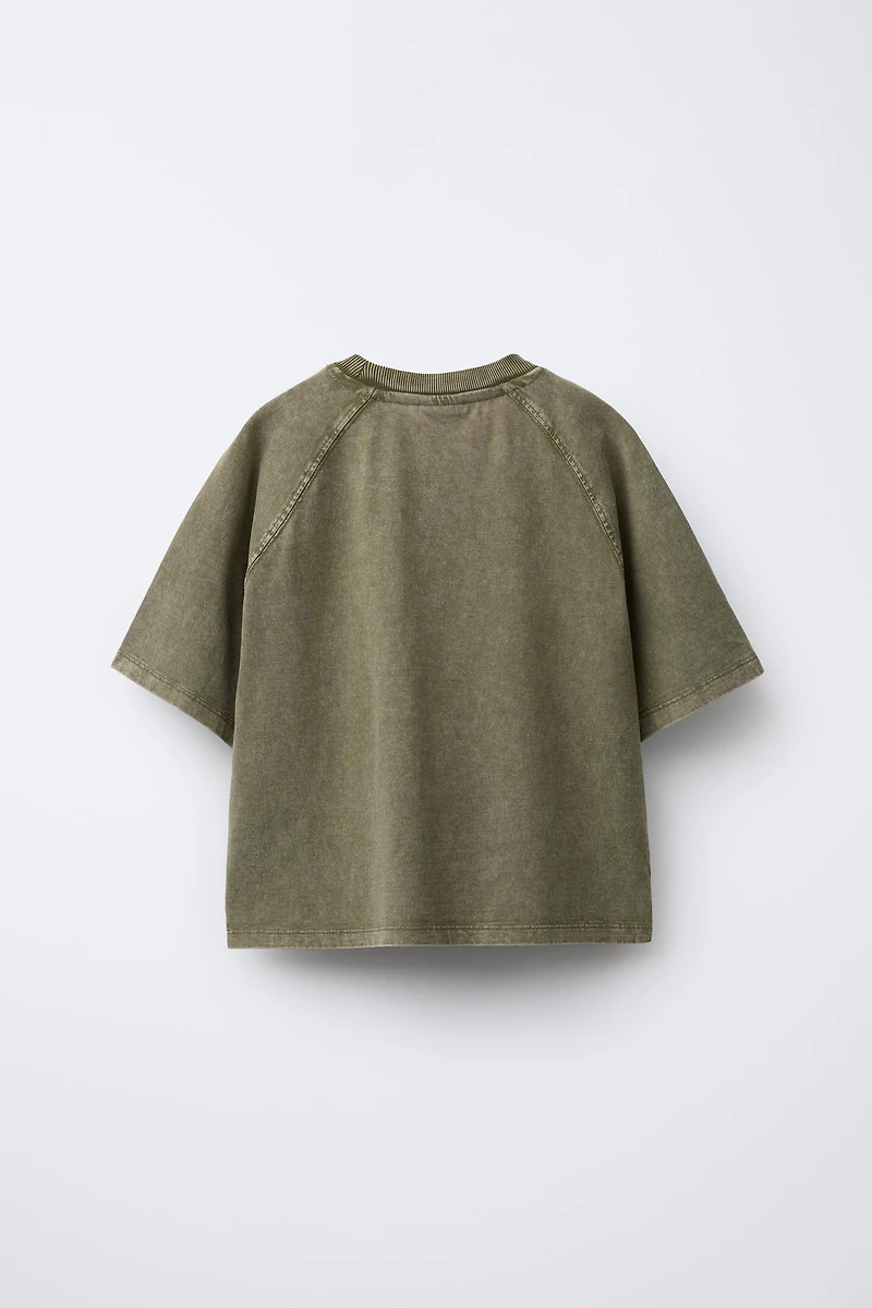 HEAVY WEIGHT T-SHIRT AND WASHED EFFECT RIB FLARE LEGGINGS SET