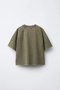 HEAVY WEIGHT T-SHIRT AND WASHED EFFECT RIB FLARE LEGGINGS SET