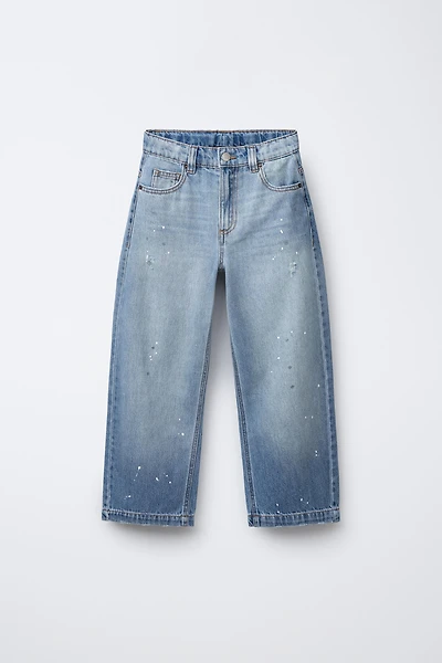 SPOTTED RELAXED BALLOON JEANS