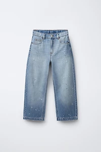 SPOTTED RELAXED BALLOON JEANS