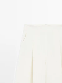 100% linen wide-leg trousers