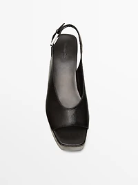 Wooden wedge mule sandals