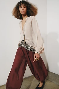 ZW COLLECTION TIE WAIST BALLOON PANTS