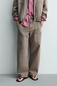 RELAXED FIT STUDDED PANTS