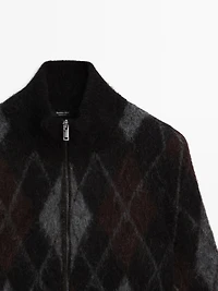 Wool and alpaca argyle cardigan