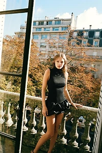 COMBINATION LACE SHORT DRESS