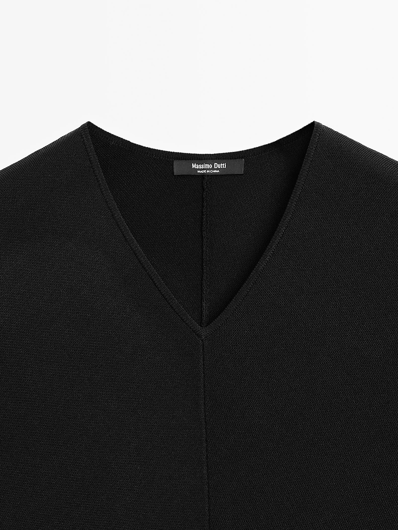 V-neck knit top