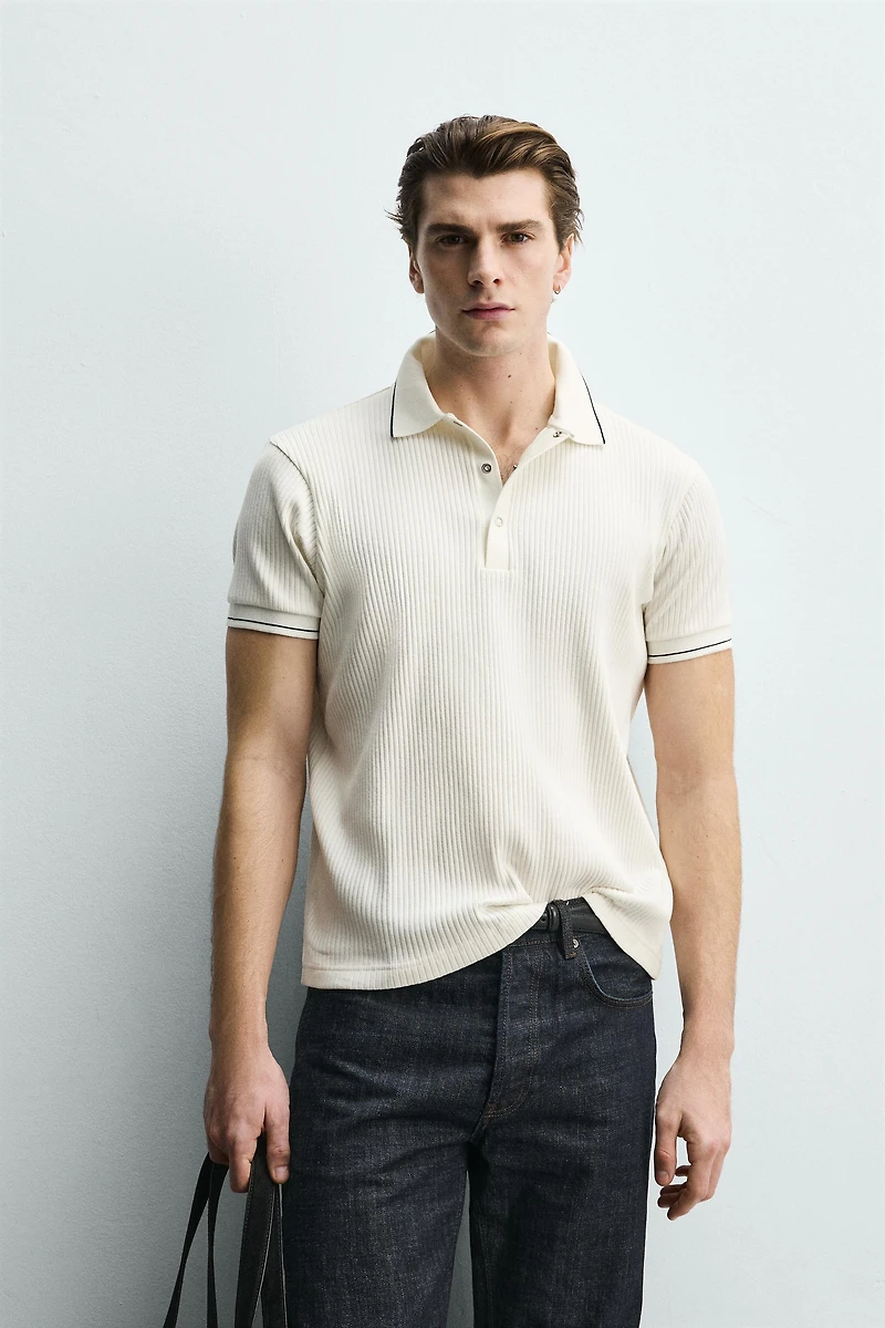POLO CANNELÉ REGULAR FIT