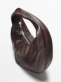 Medium nappa leather half-moon bag