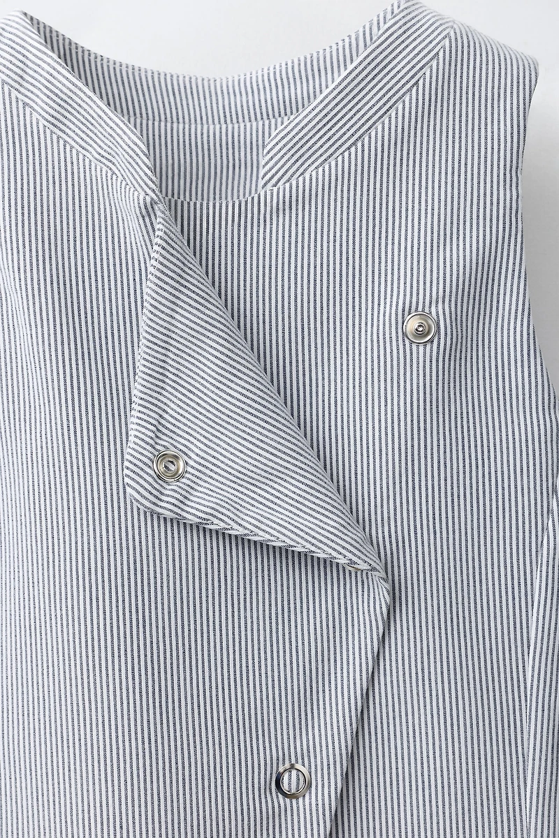 MANDARIN COLLAR WRAP VEST