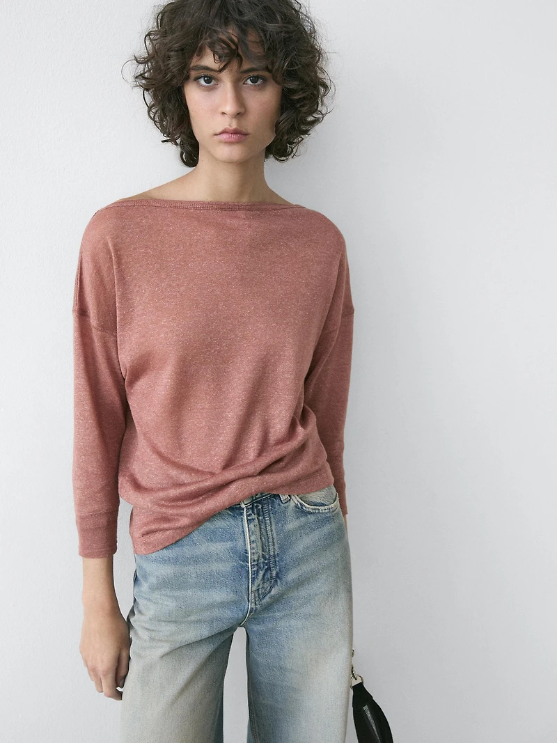Lightweight wool and linen blend T-shirt
