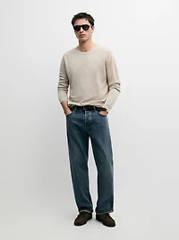 Pull en maille 100 % lin à col rond