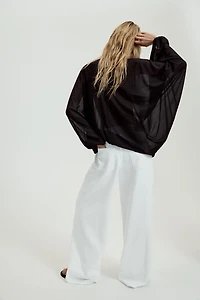 PUFF SLEEVE CREPE TOP