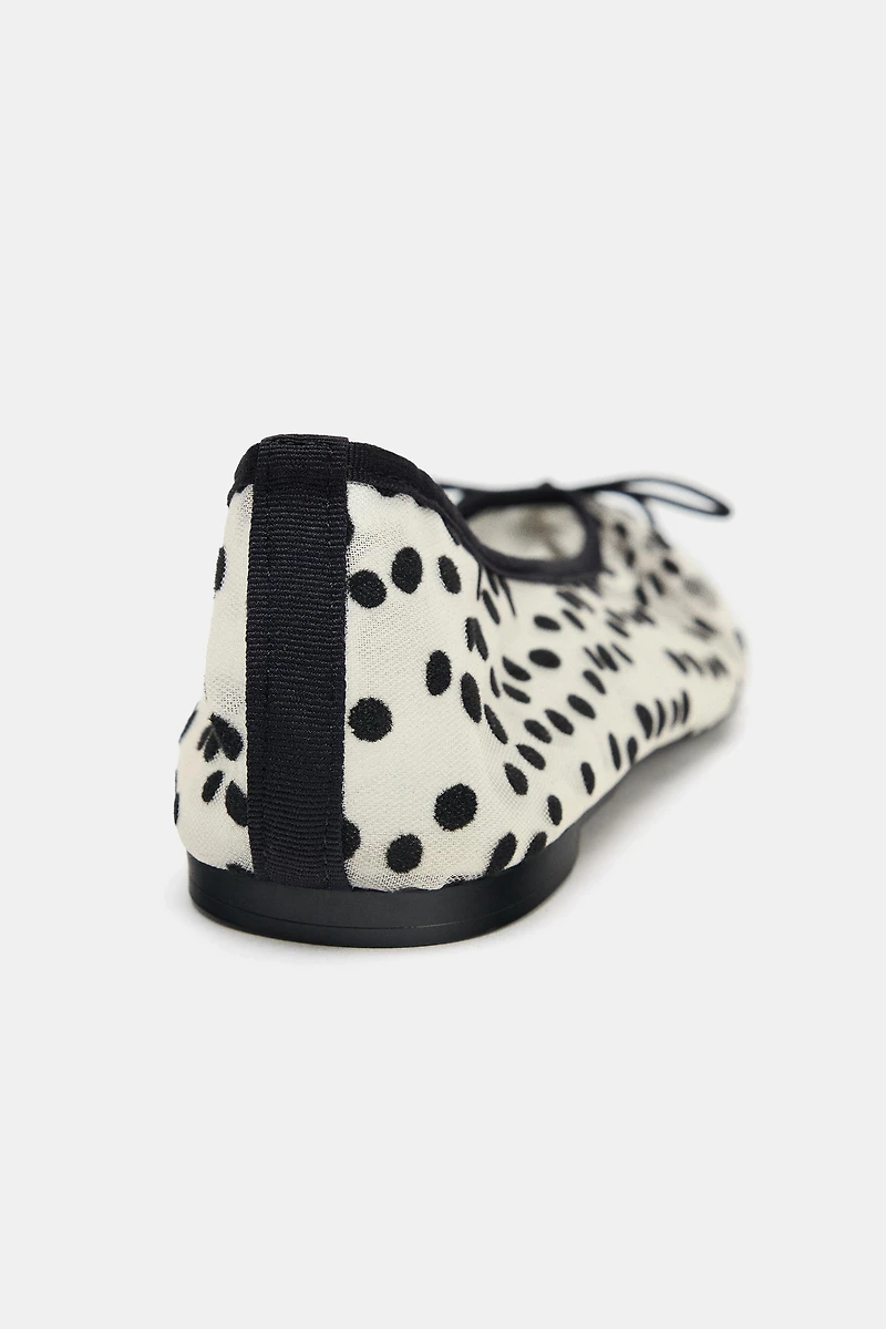 MESH BALLET FLATS WITH BOW