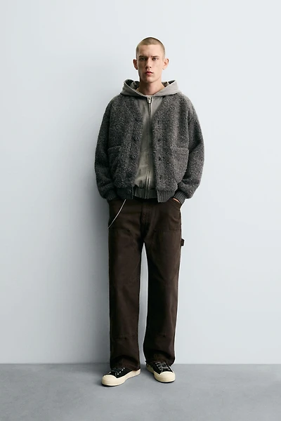 TEXTURED POCKET CARDIGAN