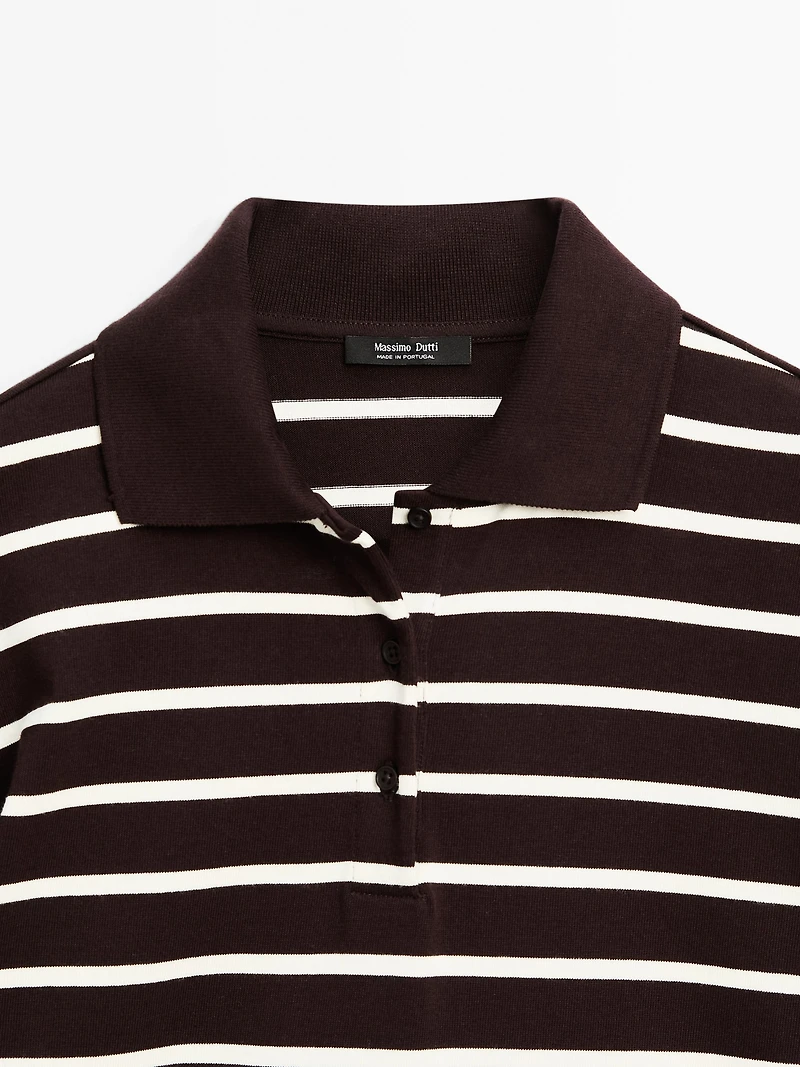 100% cotton striped polo shirt