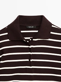100% cotton striped polo shirt