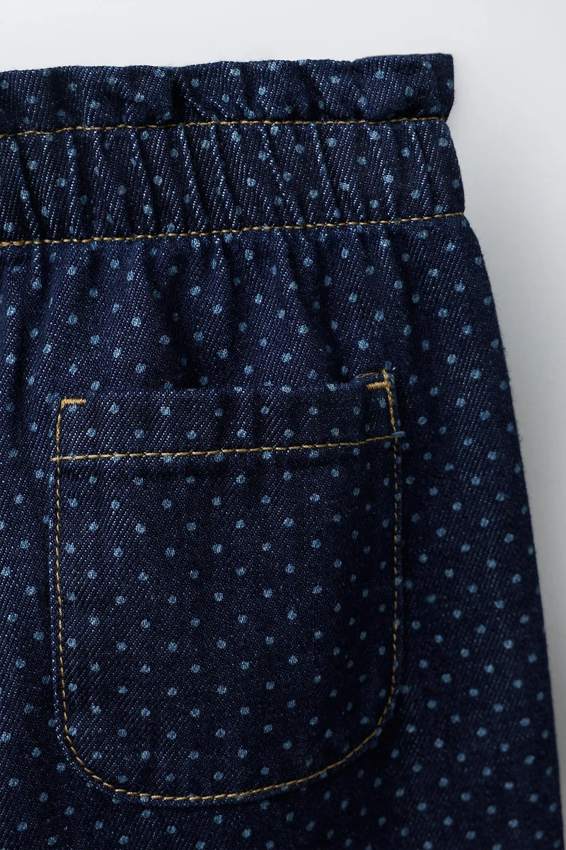 POLKA DOT WIDE LEG JEANS