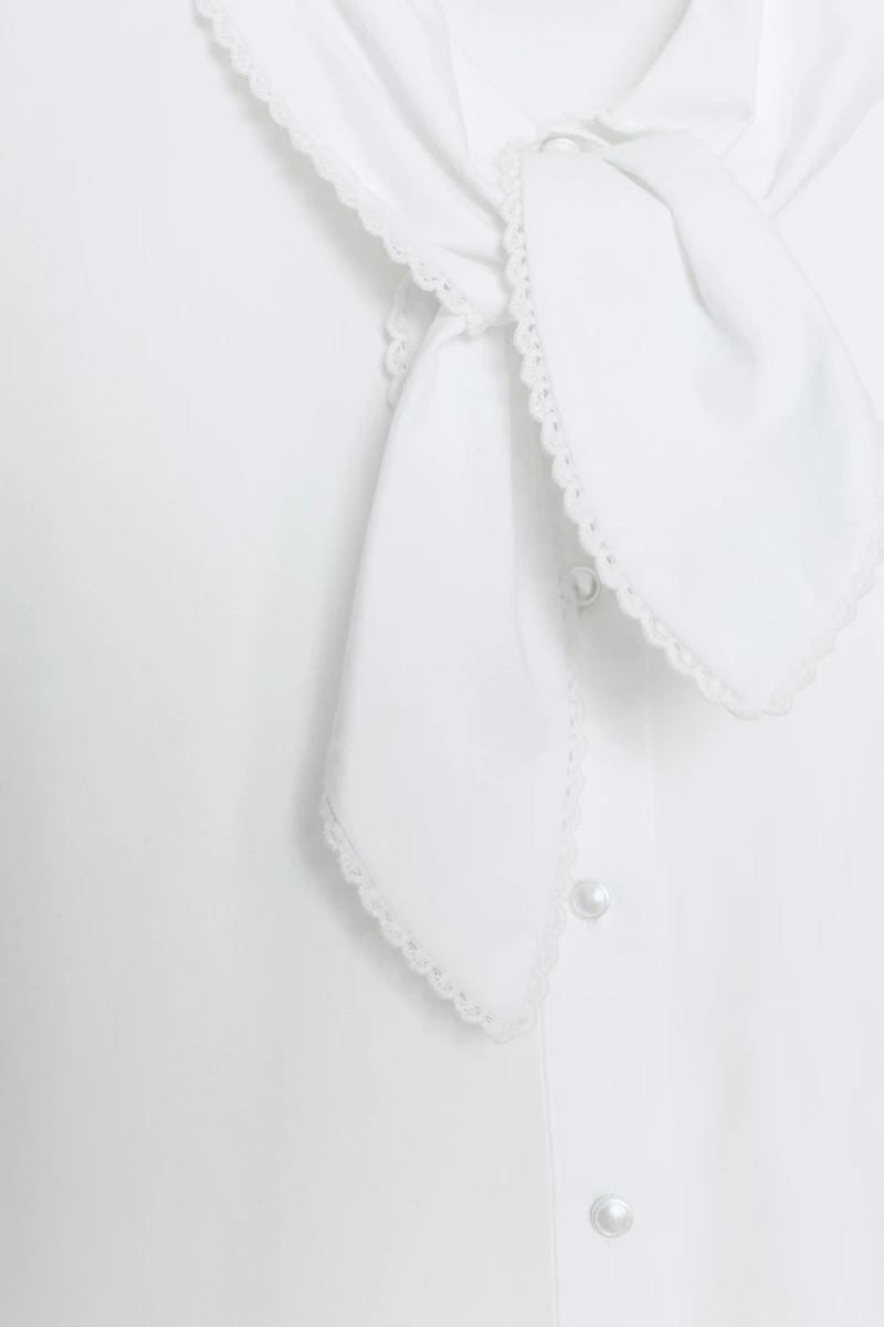 BOW POPLIN SHIRT