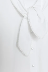 BOW POPLIN SHIRT