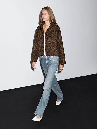 Manteau court imprimé animal