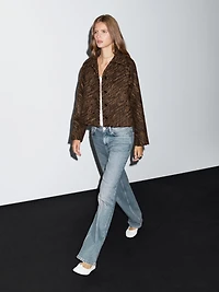 Manteau court imprimé animal