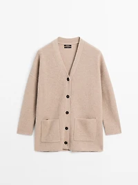 100% wool knit cardigan