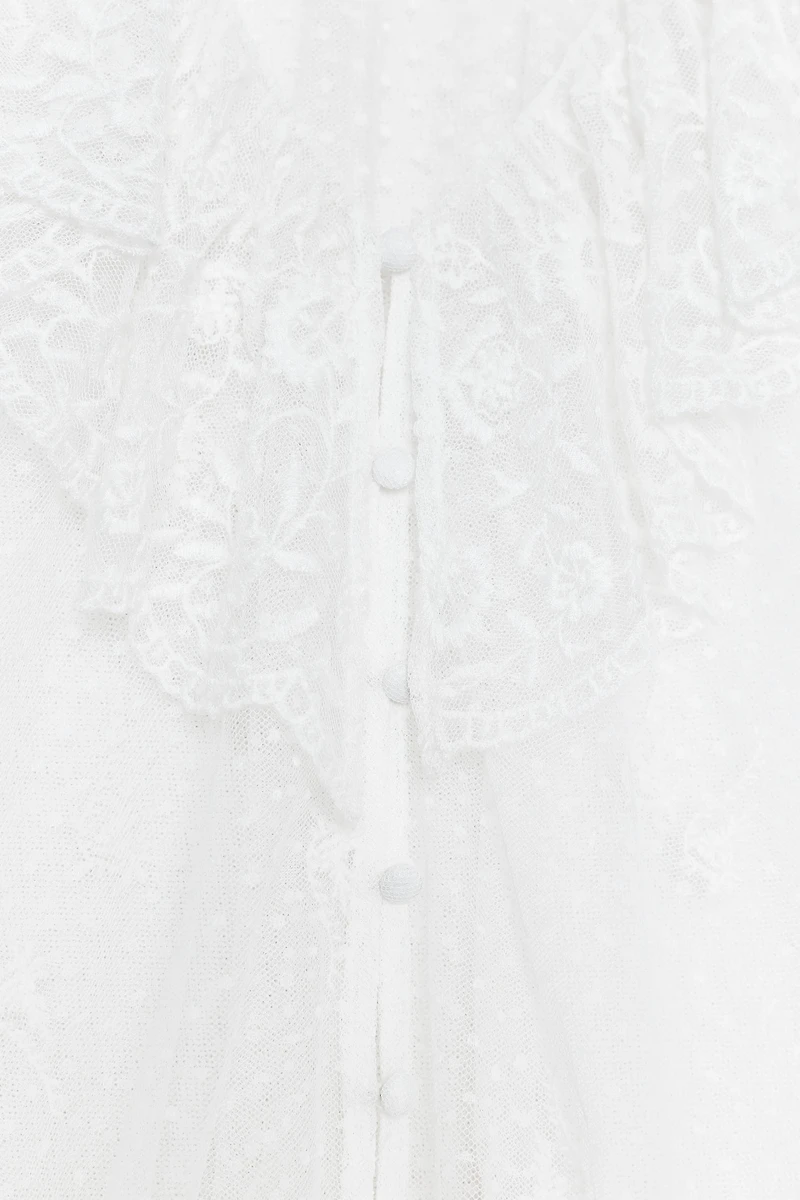 BLOUSE ROMANTIQUE SEMI-TRANSPARENTE