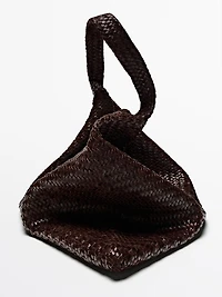 Grand sac cabas tressé en cuir nappa