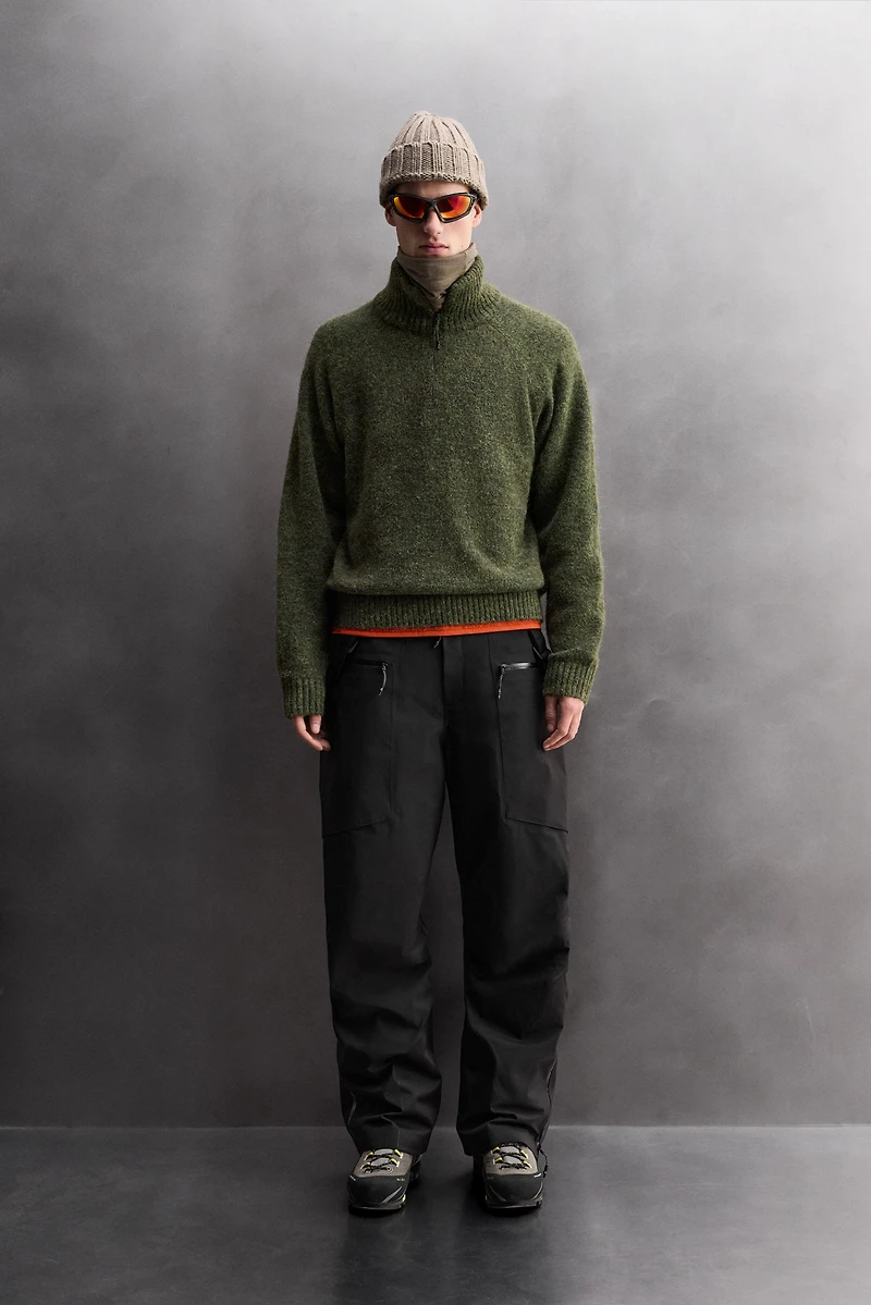 WOOL BLEND QUARTER-ZIP JUMPER