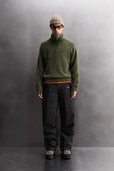 WOOL BLEND QUARTER-ZIP JUMPER