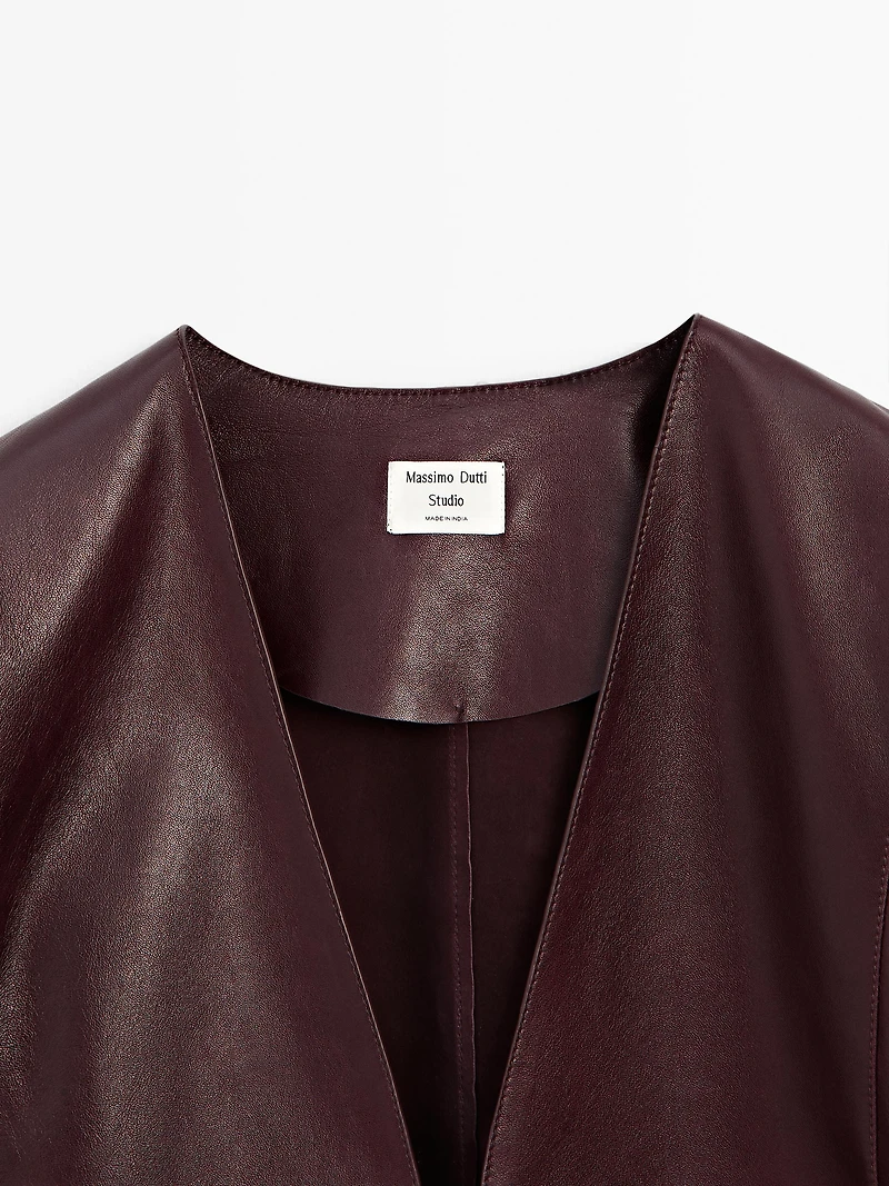 Nappa leather V-neck kimono - STUDIO