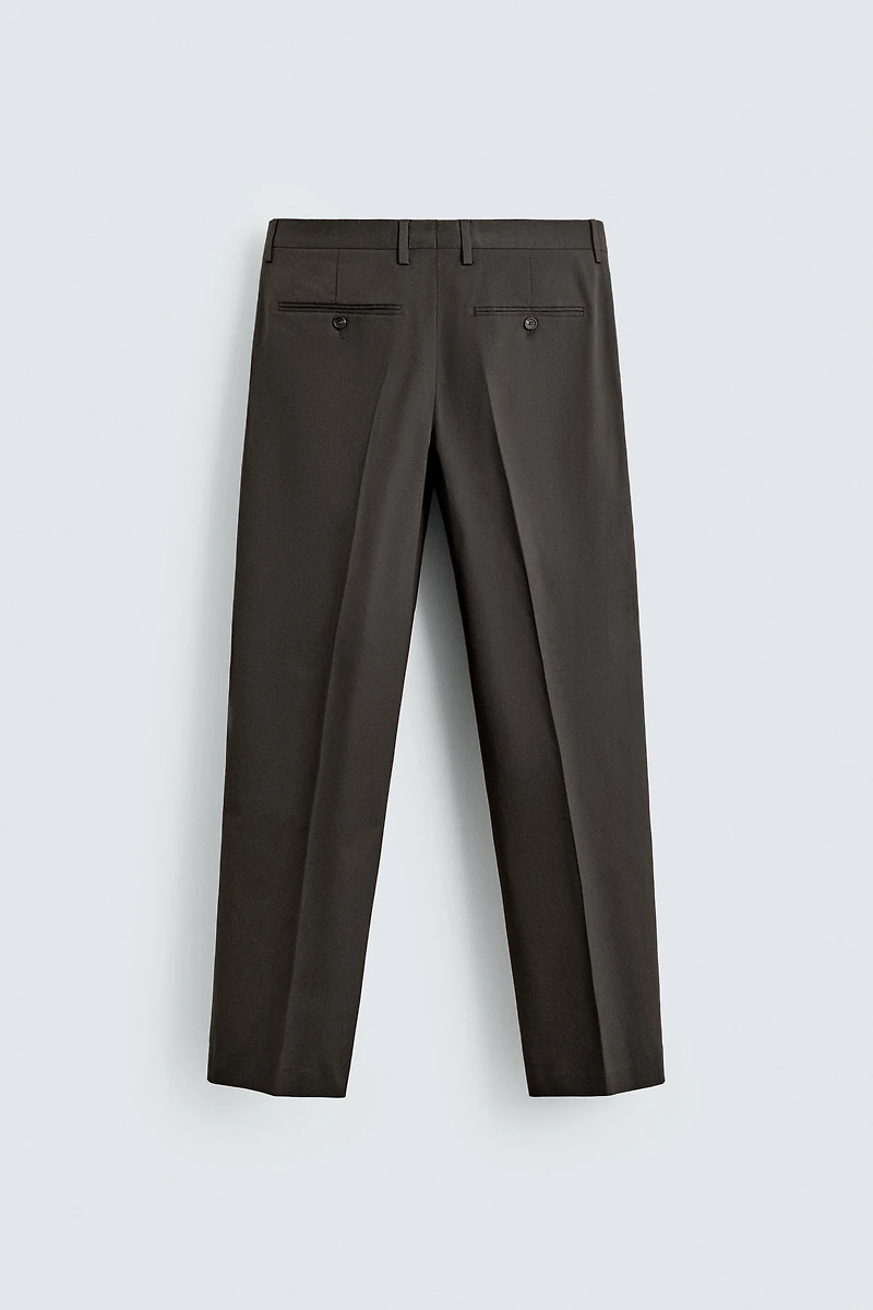 REGULAR FIT COTTON BLEND SUIT PANTS