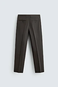 REGULAR FIT COTTON BLEND SUIT PANTS