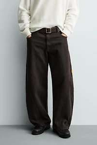 BALLOON FIT PANTS WITH SEAMS
