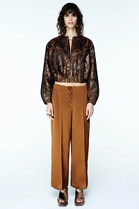 SHINY JACQUARD BOMBER JACKET