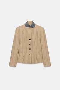 ZW COLLECTION STRIPED LINEN BLEND BLAZER